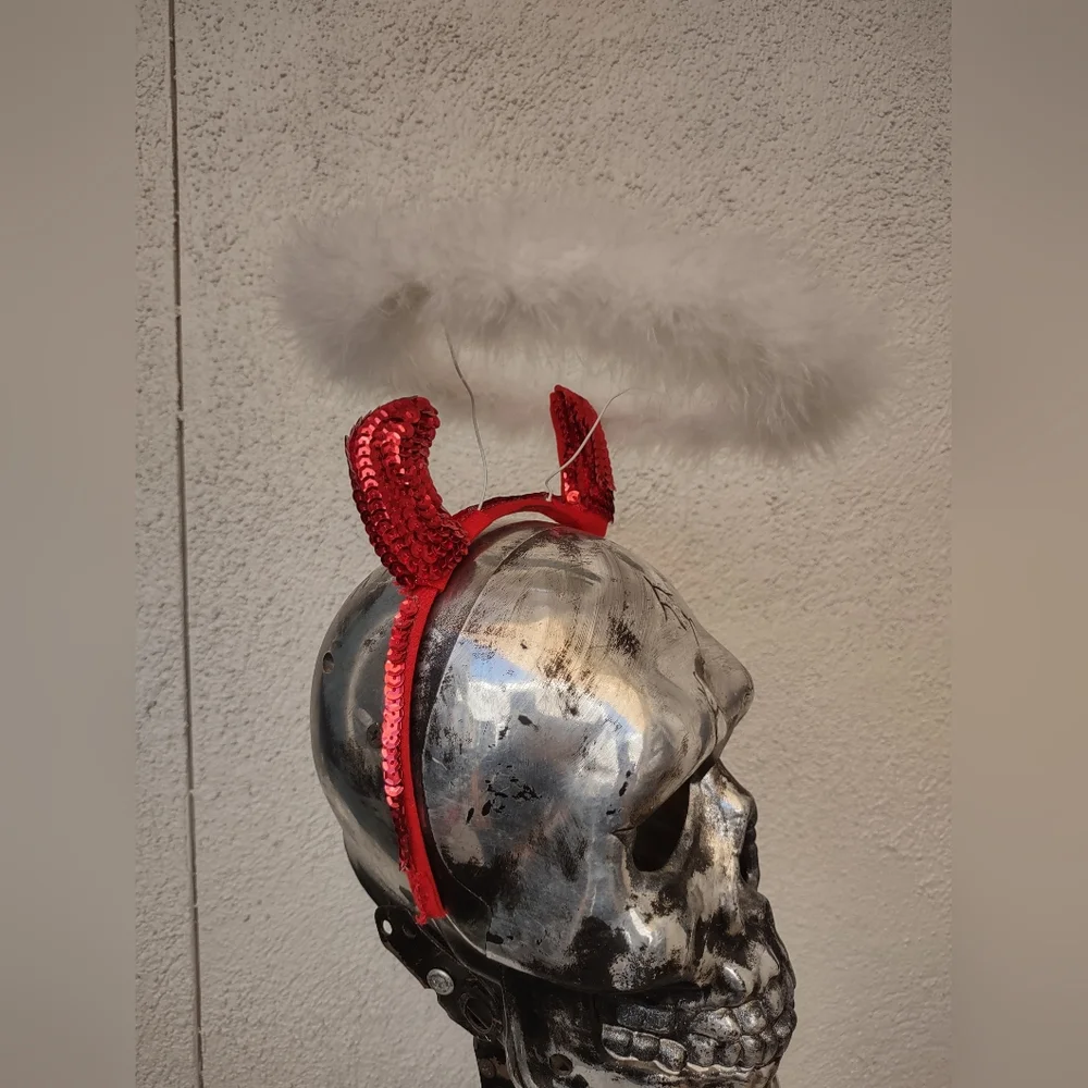 Angel Halo And Devil Horns Headband 2-In-1 Halloween Costume Cosplay Roleplay